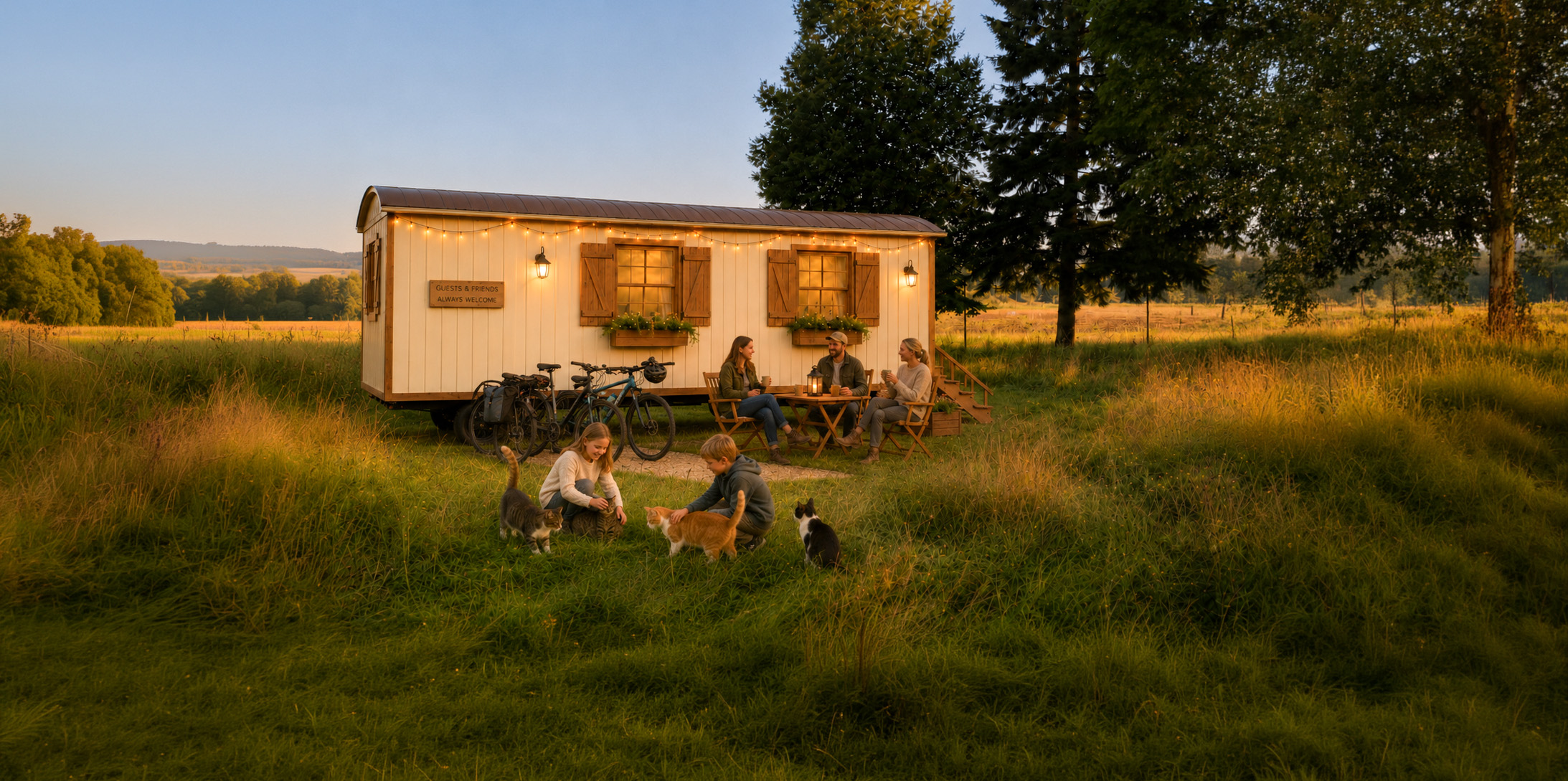 Maringotka ve spolku CatPark Zimoř nedaleko Úštěka